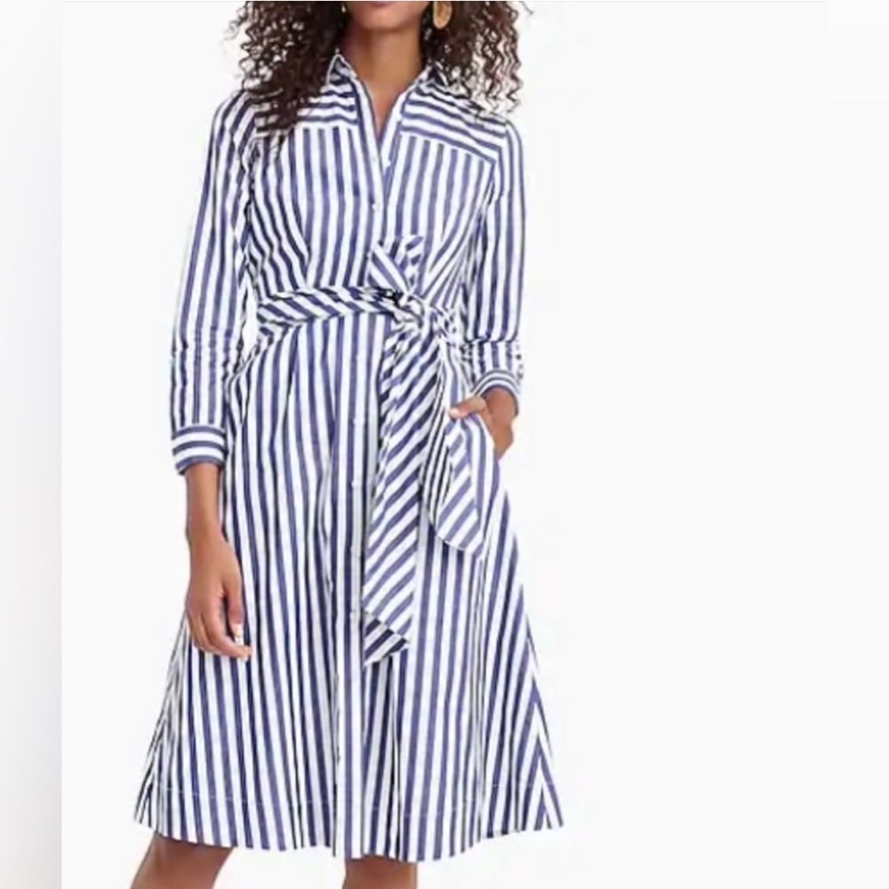 J. Crew stripped tie waist shirtdress - Picture 6 of 6